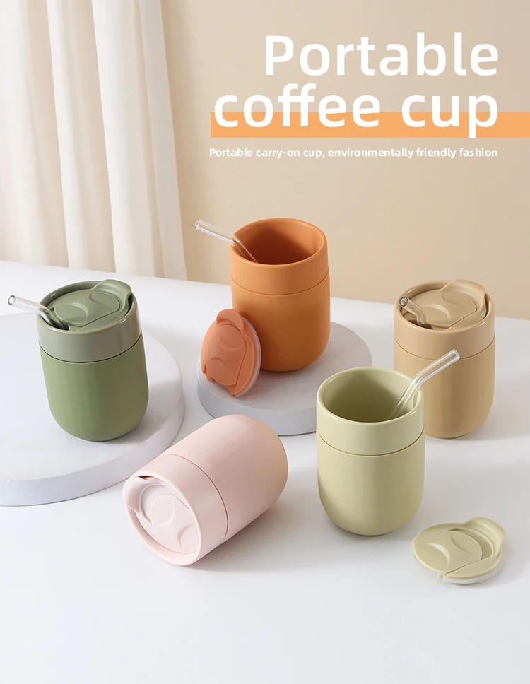 Eco friendly custom logo printing insulated pink espresso coffee cups personalised ceramic travel coffee mug