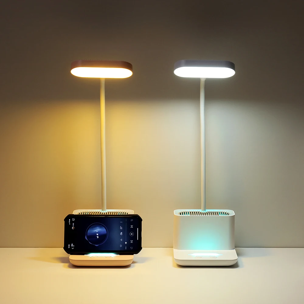 
New design 2 in 1 negative ions air purifier multi-functional led reading beside table lamp with phone holder 