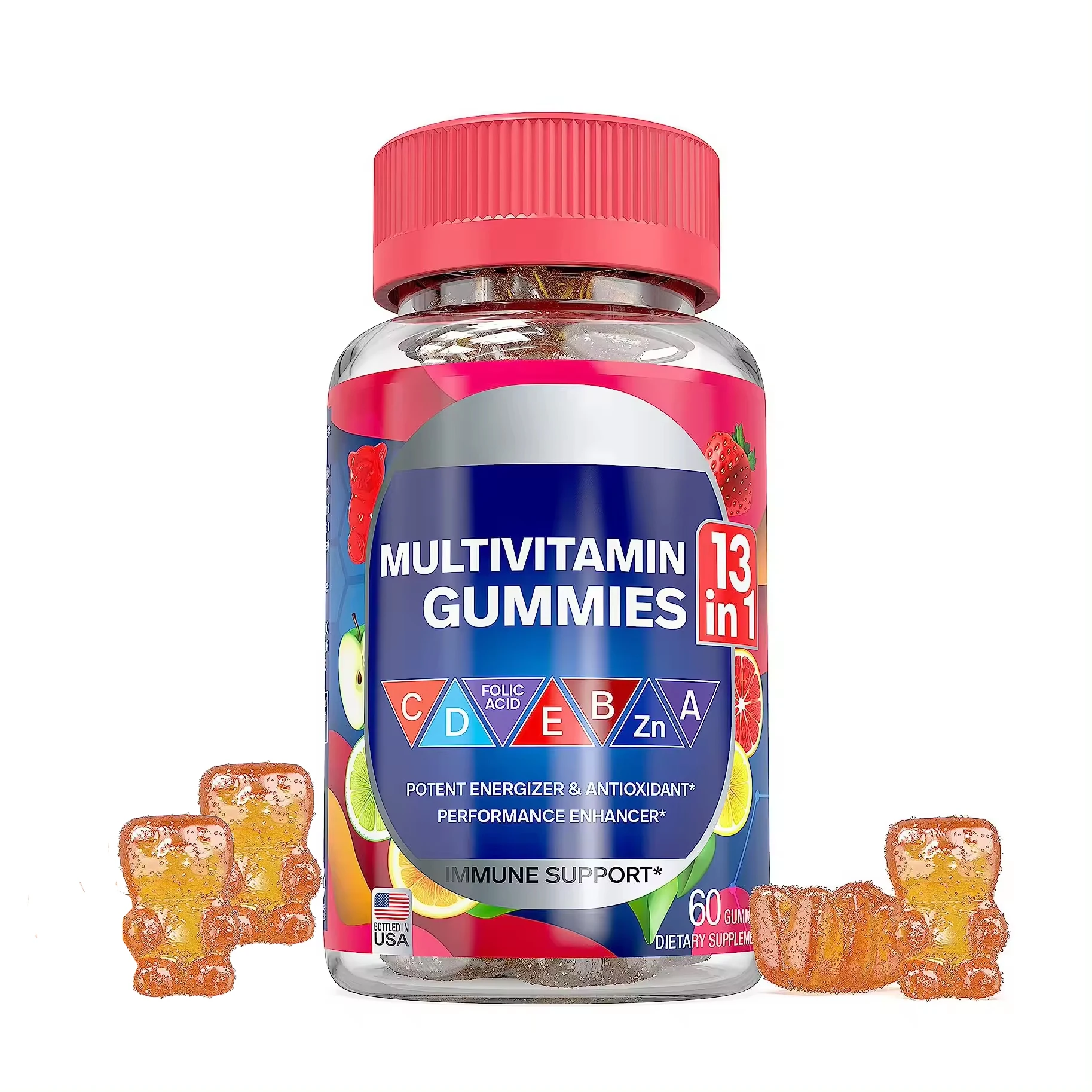 Wholesale OEM Hot Selling 13 in 1 Multivitamins Gummy Healthy Supplements immune Booster