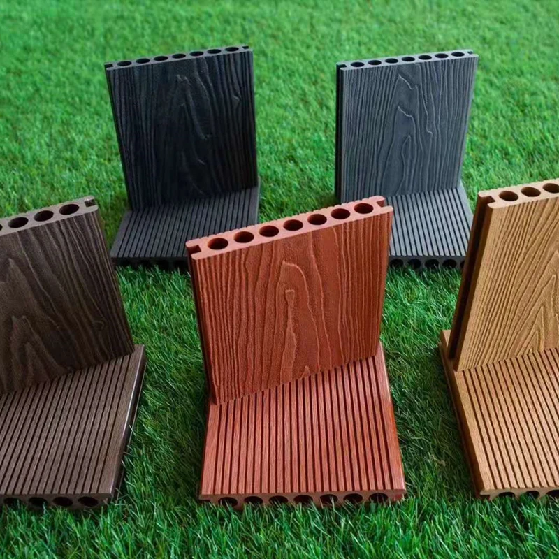 cheap price and anti-slip WPC decking flooring grey color for garden house