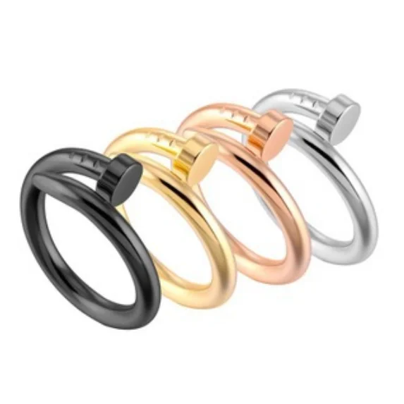 New designer luxury brand ring titanium steel gypsophila diamond ring stainless steel nail spiral plating ring