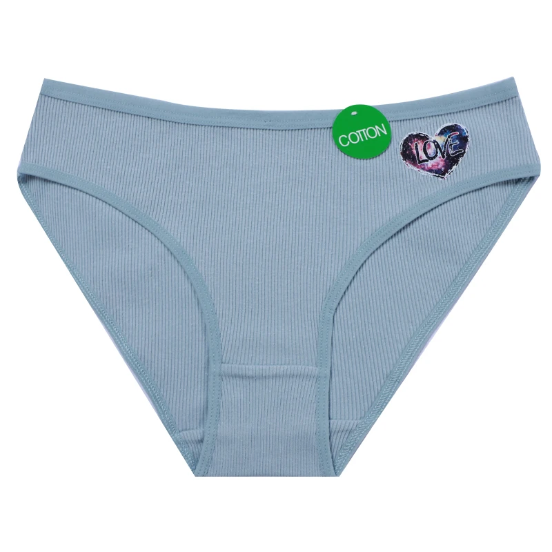 UOKIN A5936 Exquisite workmanship Women Underwear Panties Ladies Solid Color Threaded Cotton Underwear