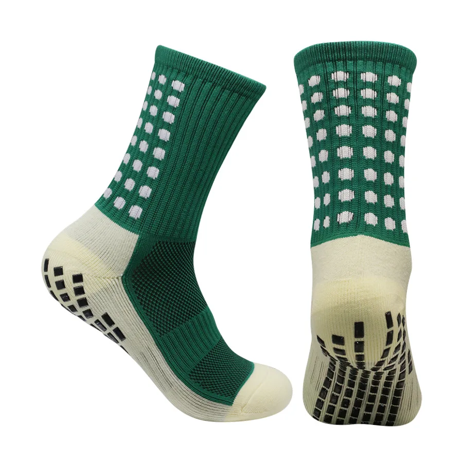 Wholesale anti-slip soccer socks custom logo non-slip soccer sock mens sports football ankle grip socks