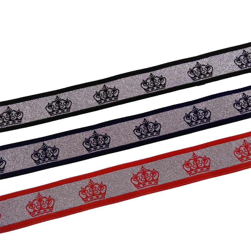 custom 15 mm  inch fashion damask woven jacquard Ribbon metallic horse ribbon for decor