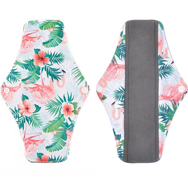 Reusable Sanitary Pads Manufacturer Wholesale Cloth Portable Eco Friendly Menstrual Pads Washable Bamboo Charcoal Napkins