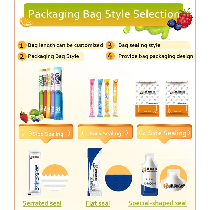 Automatic Ice Lolly Bar Popsicle Ice Pop Ice Cream Stick Sachet Bags Liquid Filling And Sealing Packing Packaging Machine