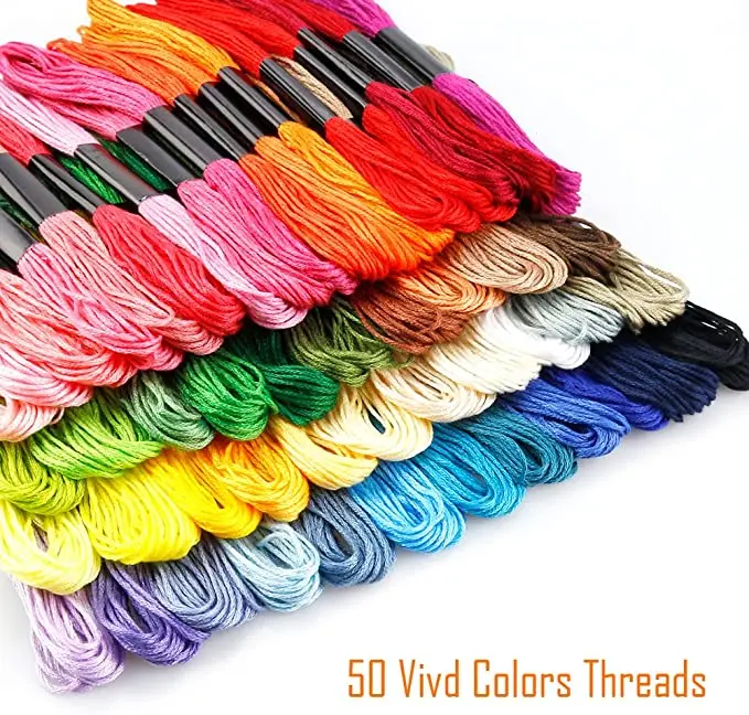 multi color crosstitch embroidery thread set, polyester embroidery thread