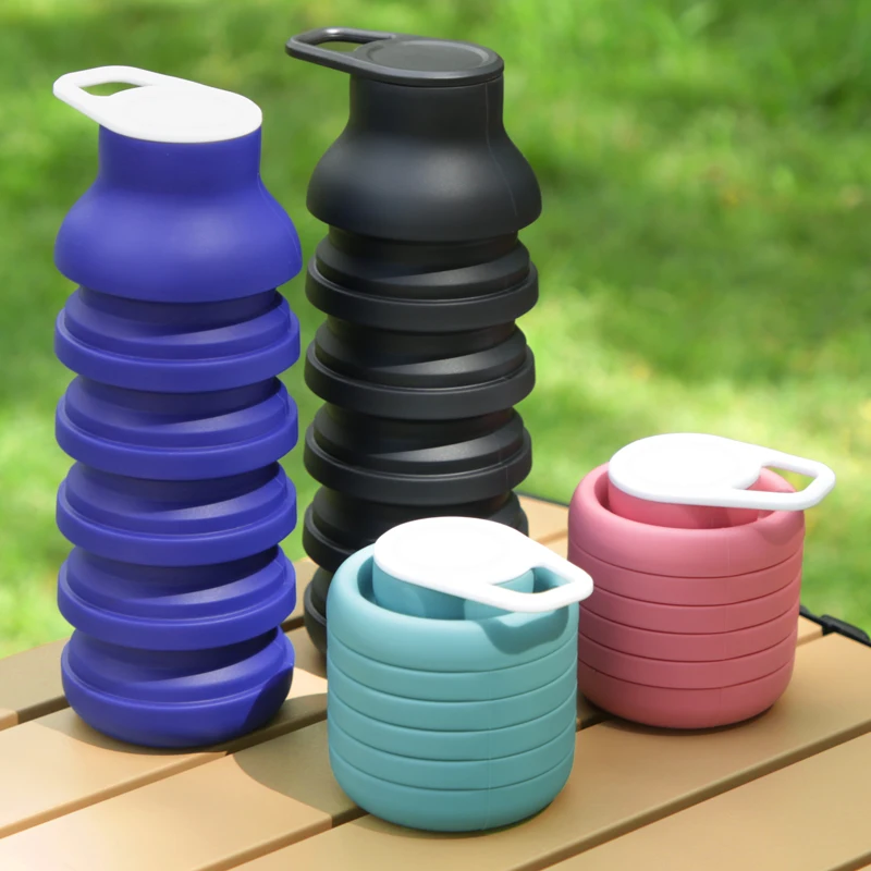 Bpa Free Drink Lightweight Portable Silicone Sports Cup Packable Vapur Foldable Collapsible Water Bottle For Travel Hiking