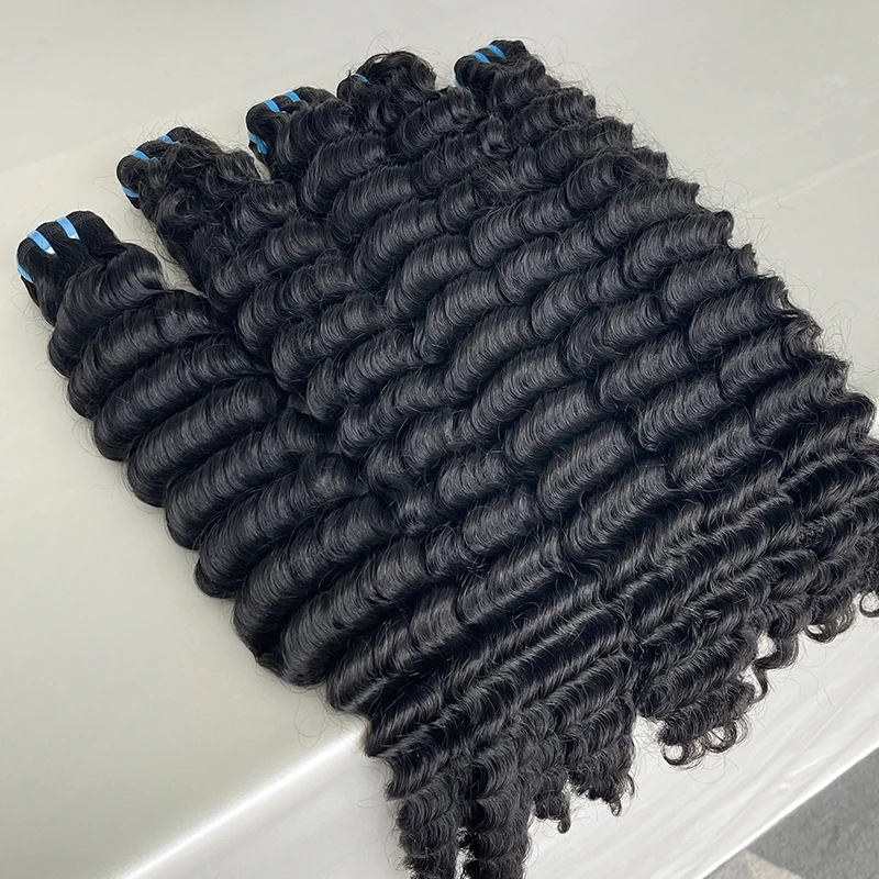 Wholesale High Quality Virgin Human Hair Bundle 12A 15A Grade Unprocessed Raw Indian Deep Wave Bundles