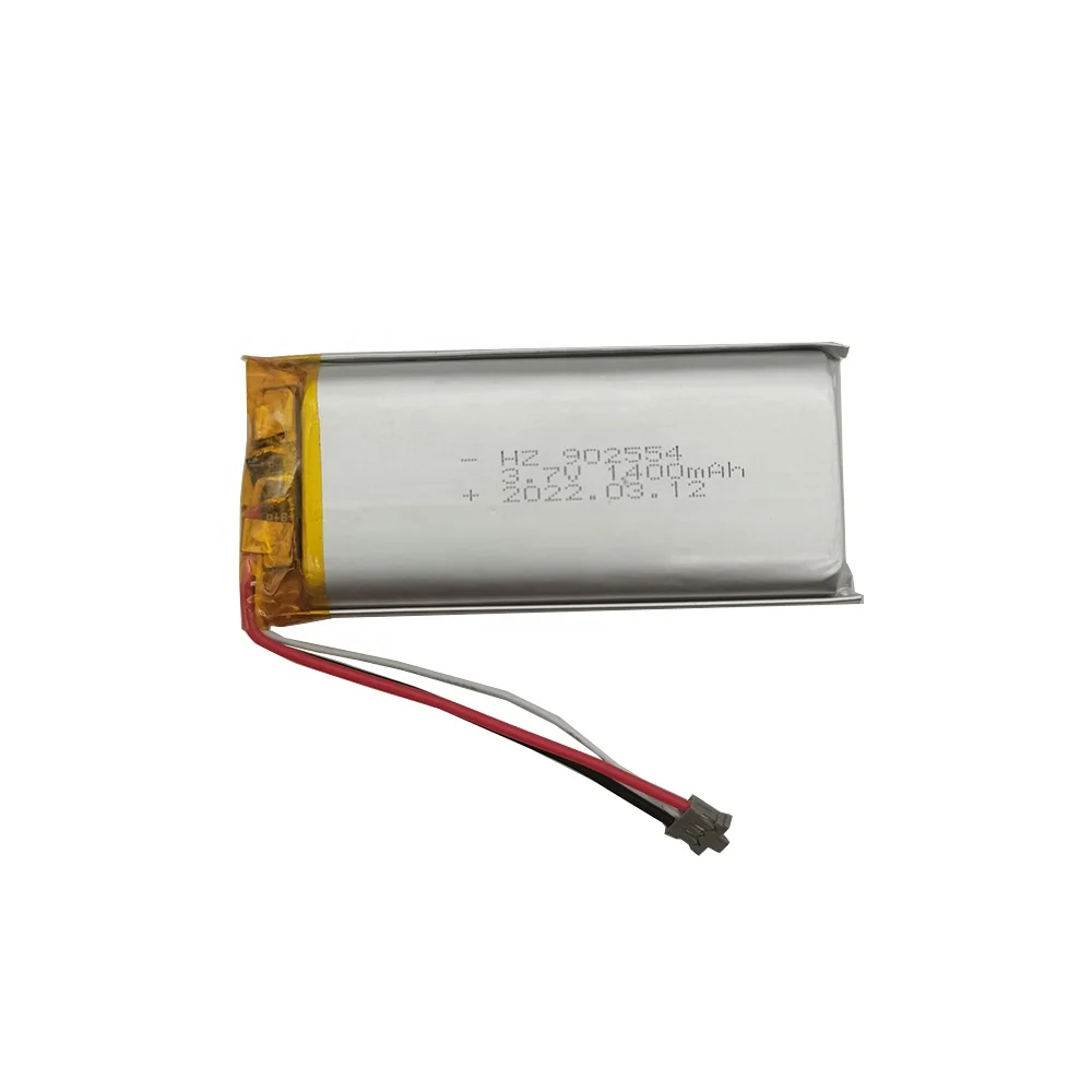 Factory price 902554 902555 3.7V 1400mAh rechargeable lithium polymer battery for smart device