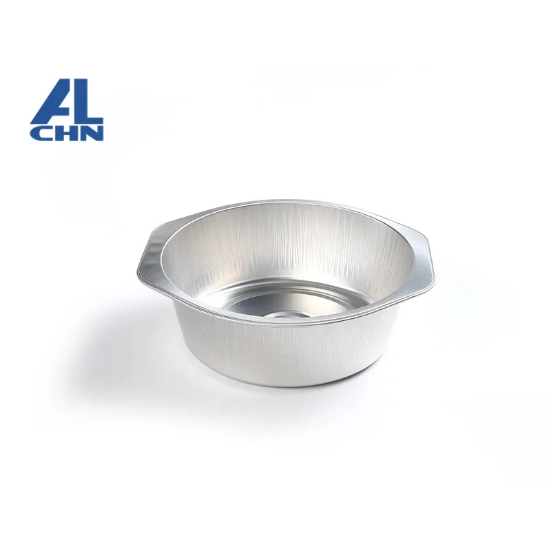 ALCHN High Quality Middle Size Hot Selling Round Disposable Take out oven safe  Aluminum Foil Container food packaging/box