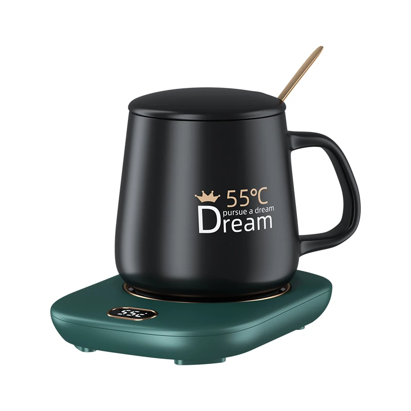 New Arrival USB Powered Intelligent Digital Display Gift Box 65 Degree Fast Heating Ceramic Coffee Mug Cup Warmer