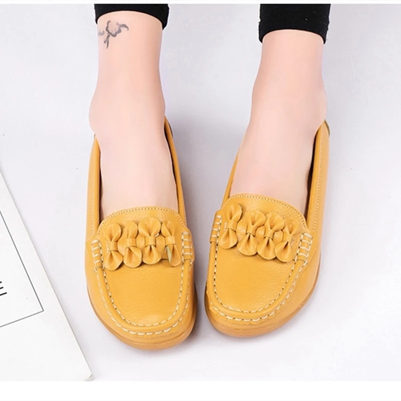 Latest Design Fashion Female Flat Women Leather Loafers Shoes