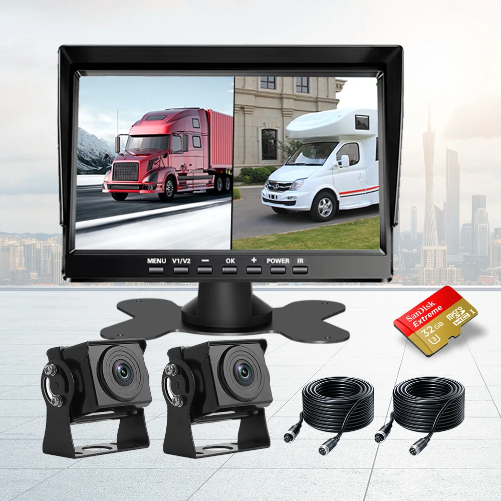 Dash Cam Hard Wire Kit Dashcam Dual Lents Backup Camera Night Vision Vehicle Blackbox Dvr 24 Hours Video Recorder 1080p Trucks