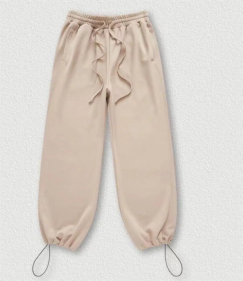 High Quality Custom Bottom Drawstring Cotton Baggy oversized street parachute pants men