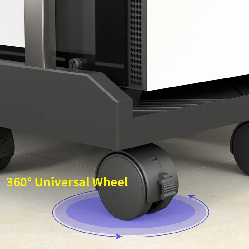 Lockable Casters Aluminum Laptop Stand with CPU Holder Office and Home Cooling for Printer Use on Desk