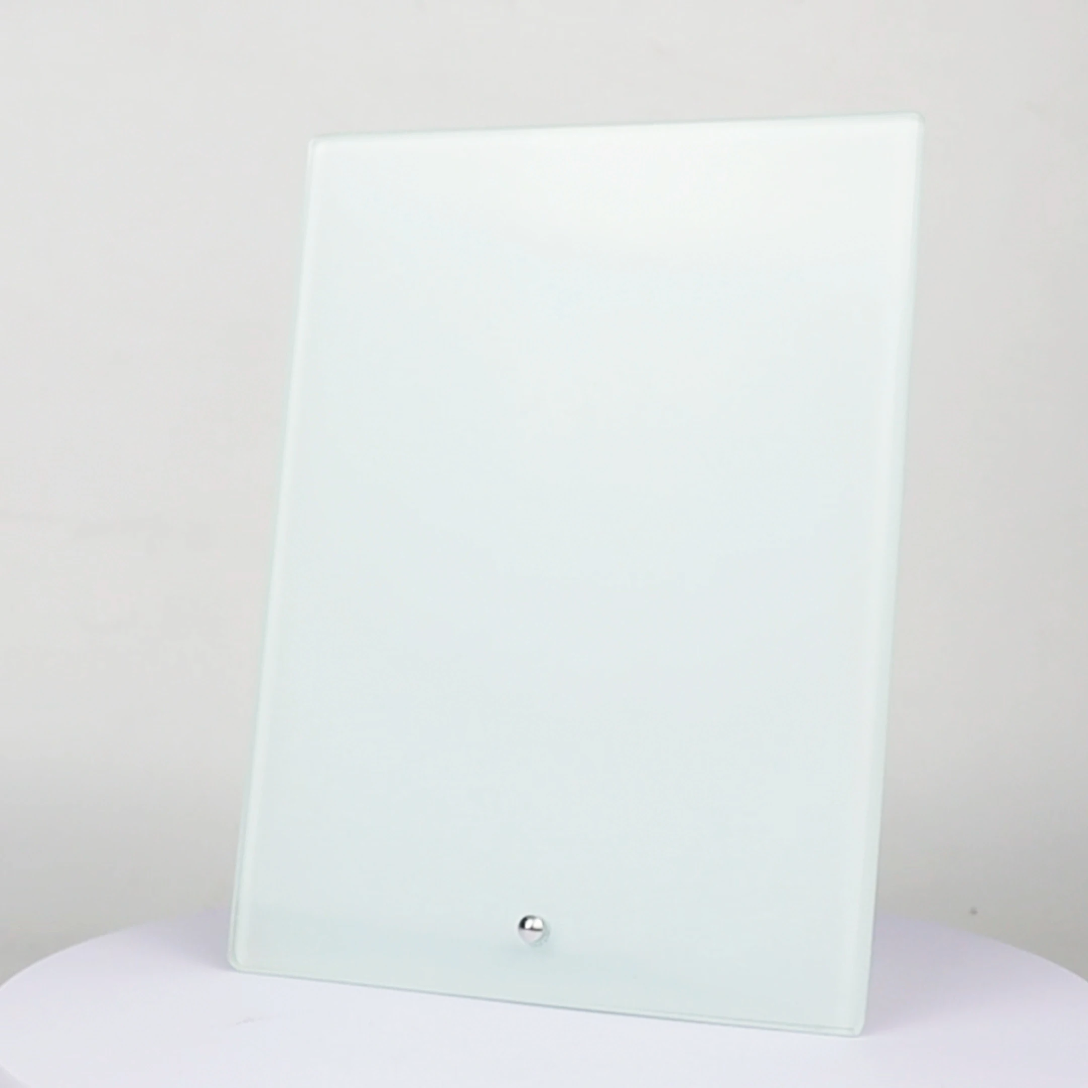 Wholesale 4mm thick 15x20cm White Blank Glass Vertical Photo Frame for Sublimate with Aluminum Bracket