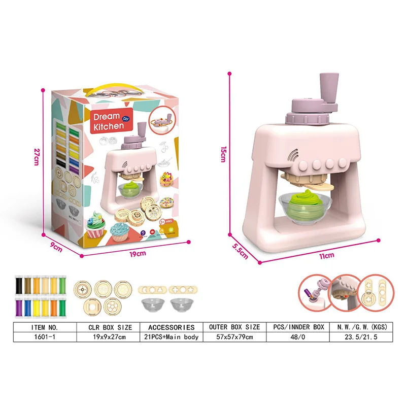 Color Clay Noodle Machine Diy Simulation Plasticine Modeling Play Toy Set Plasticine Mold Tool Toys