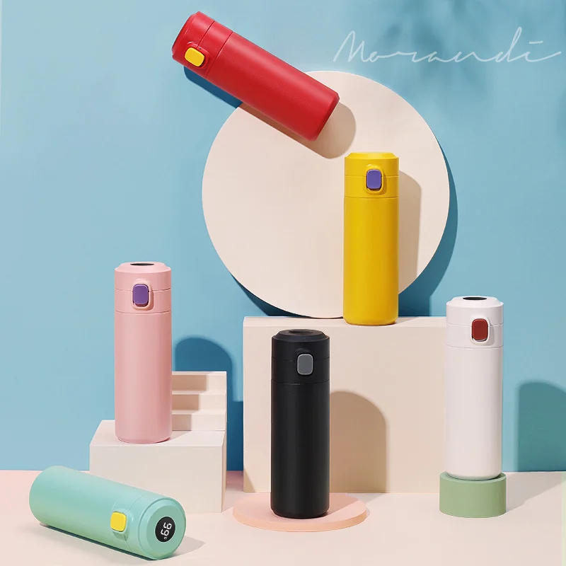 HongTai Drinkware Easy Lock Vacuum Flask with LED Display Digital Water Bottle for Baby Milk Powder