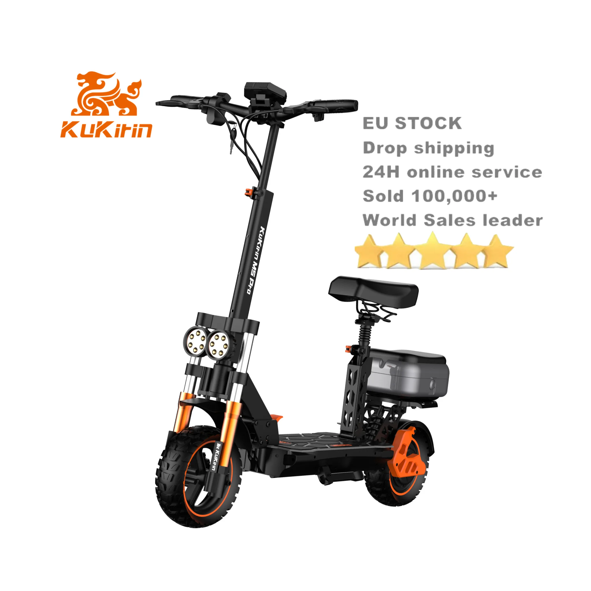 （OUT OF STOCK） PL warehouse New Arrival Kugoo KuKirin M5 Pro with backseat 1200W high Power 10 inch Off-road Tyre 70km long range