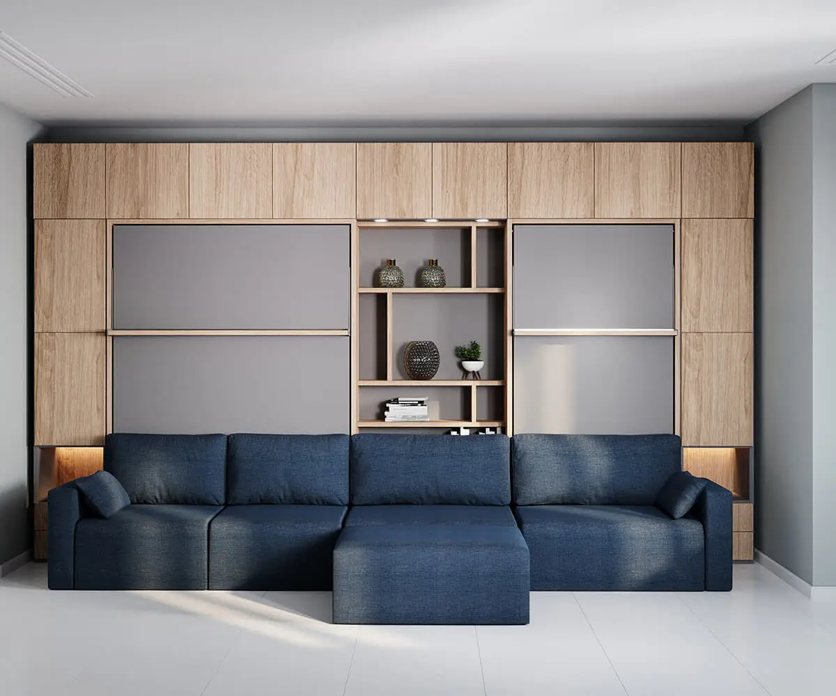 Space Saving Home Furniture queen size double wall bed folding murphy bed