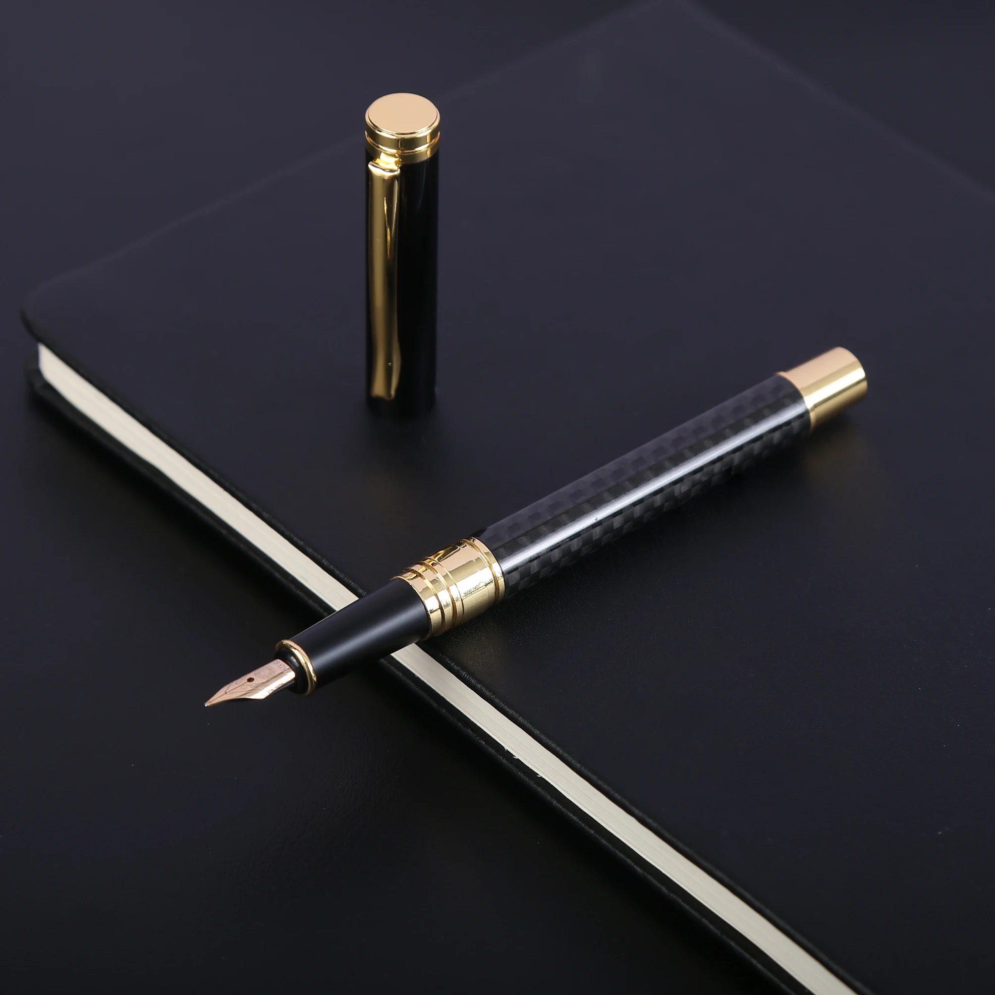 TTX new high-end fashion business gifts luxury custom logo metal pen carbon fiber black fountain pen