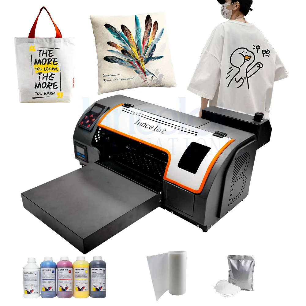 New Upgrade Desktop dtf printer Inkjet printer with automatic cutting funtion a3 a4 XP600 Pet Film 13 Inch transfer printing