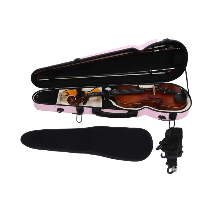 Best Quality And Low Price custom colour hard fiberglass student violin case G-1002VF 4/4 3/4 1/2 1/4 1/8