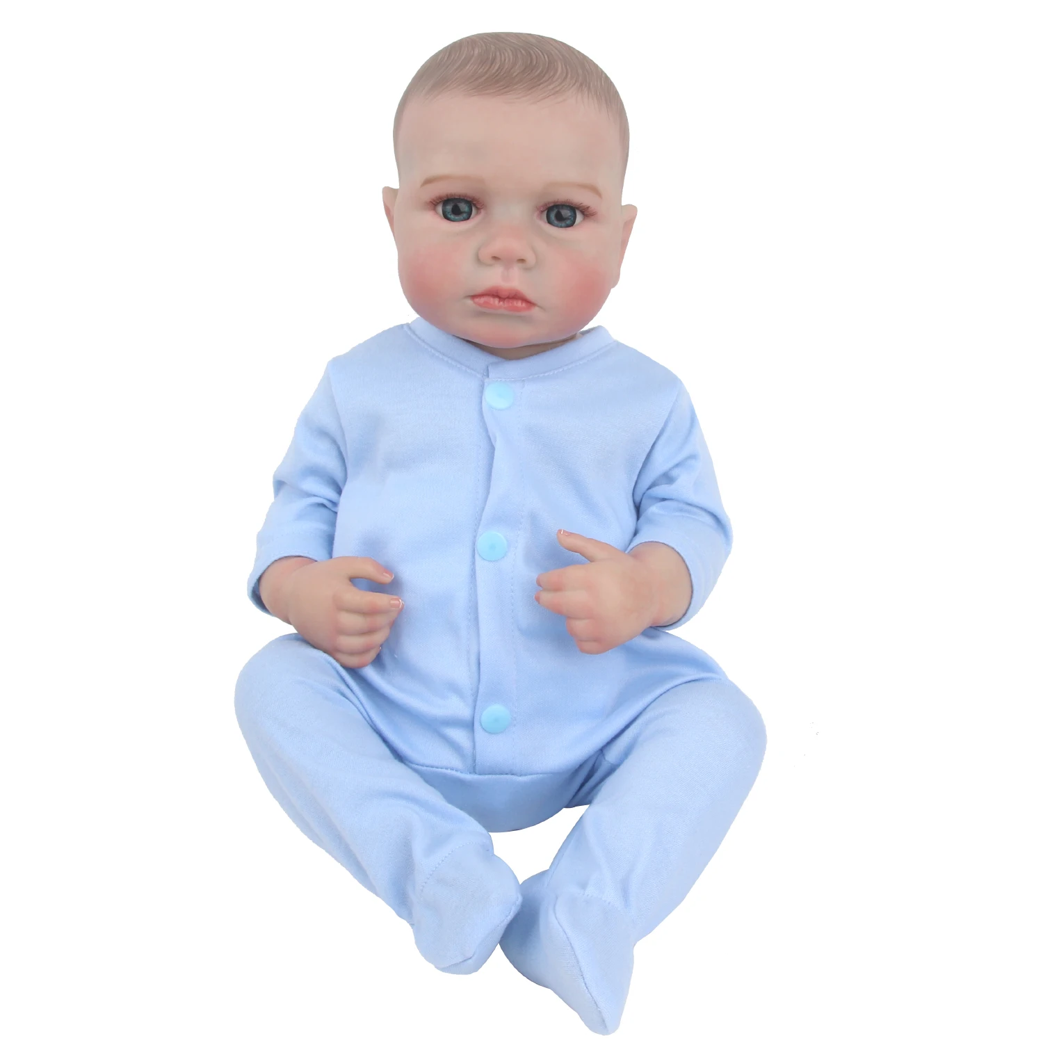 NPK Reborn Doll 42cm Cute Reborn Baby Doll Full Body Silicone Big Eyes Boy Doll Toy