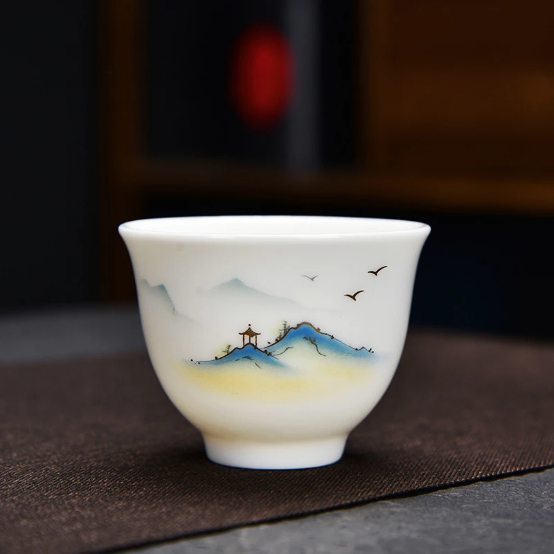 Custom Logo Arabic Ceramic Cawa Cup Elegant Small Porcelain Tea Cups with Your Design Cawa Cup Set