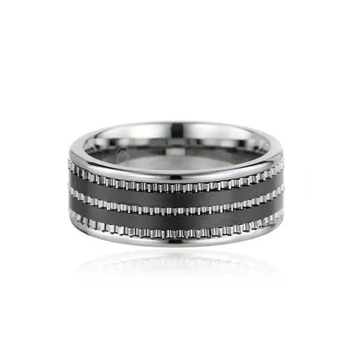 Professional Tungsten And Titanium Ring Manufacturer Direct Sale Cheap Tungsten Rotating Gear Ring, Tungsten Carbide Gear Ring