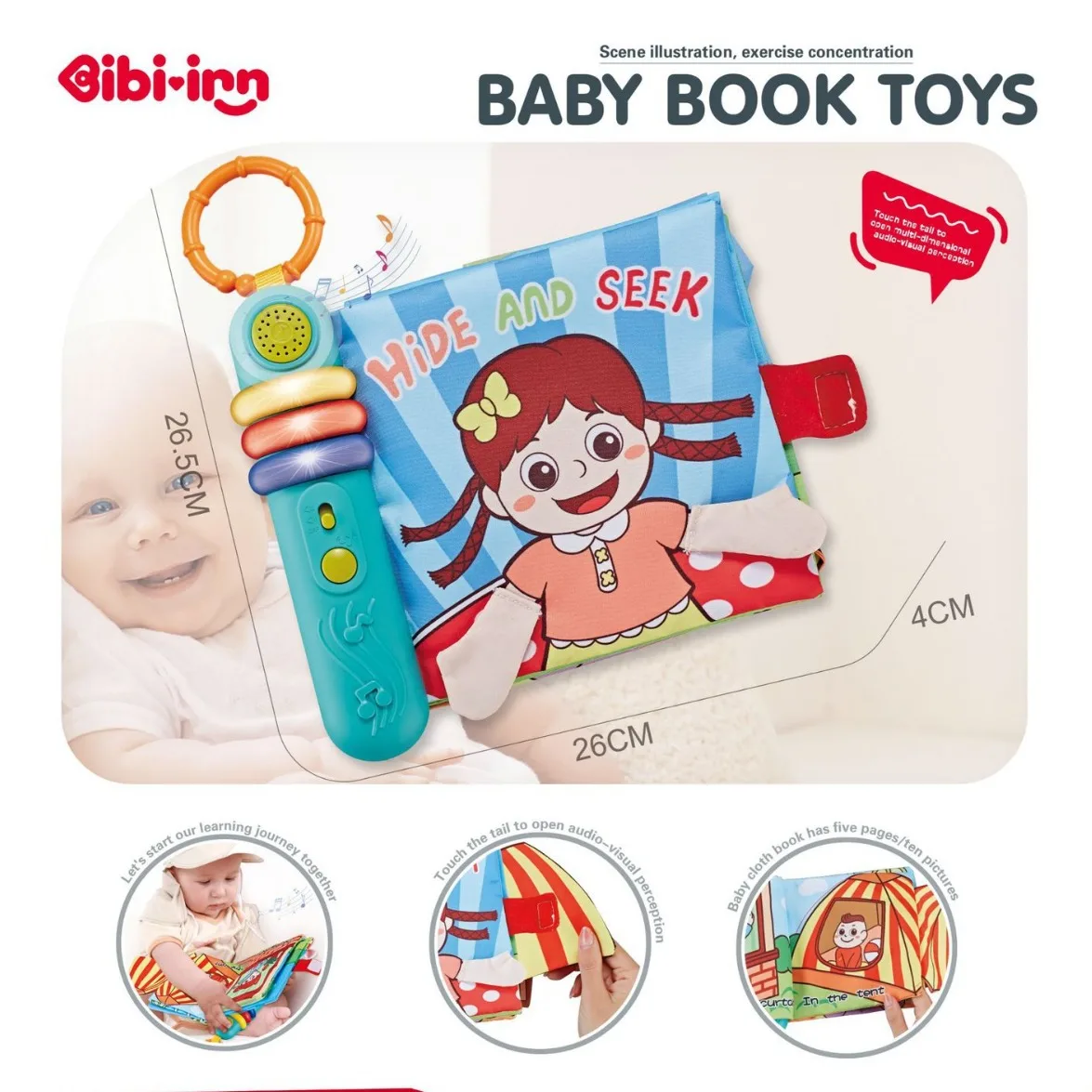 Wholesale New Arrivals Montessori Electronic Cloth Book Early Puzzle Kids Audio Hanging Book Sensory Sound of Music Toys