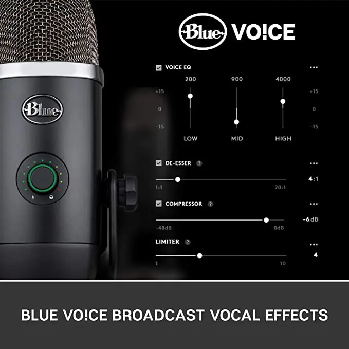 Профессиональный USB-микрофон Logitech Blue Yeti с несколькими узорами для записи и потоковой передачи