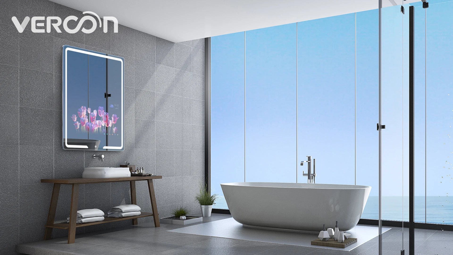 2024 Vercon developed touch screen High cost performance smart mirror smart mirror magic intelligent mirrors with wifi