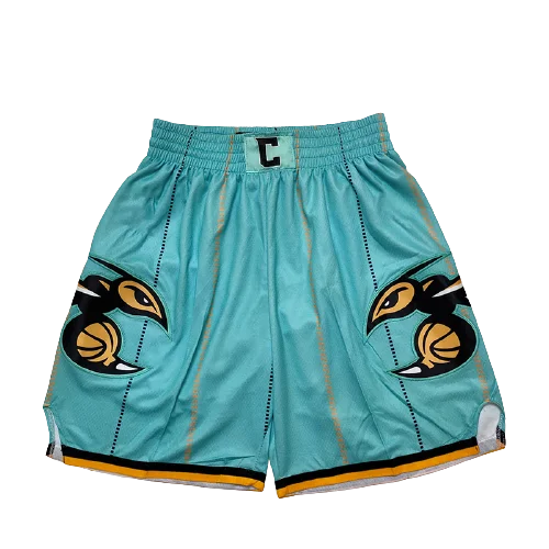 Hot sale 2022 Custom Logo NBA-Team Vintage Just don Basketball Shorts New Trends Mesh Print Flower Men Magic Polyester Shorts