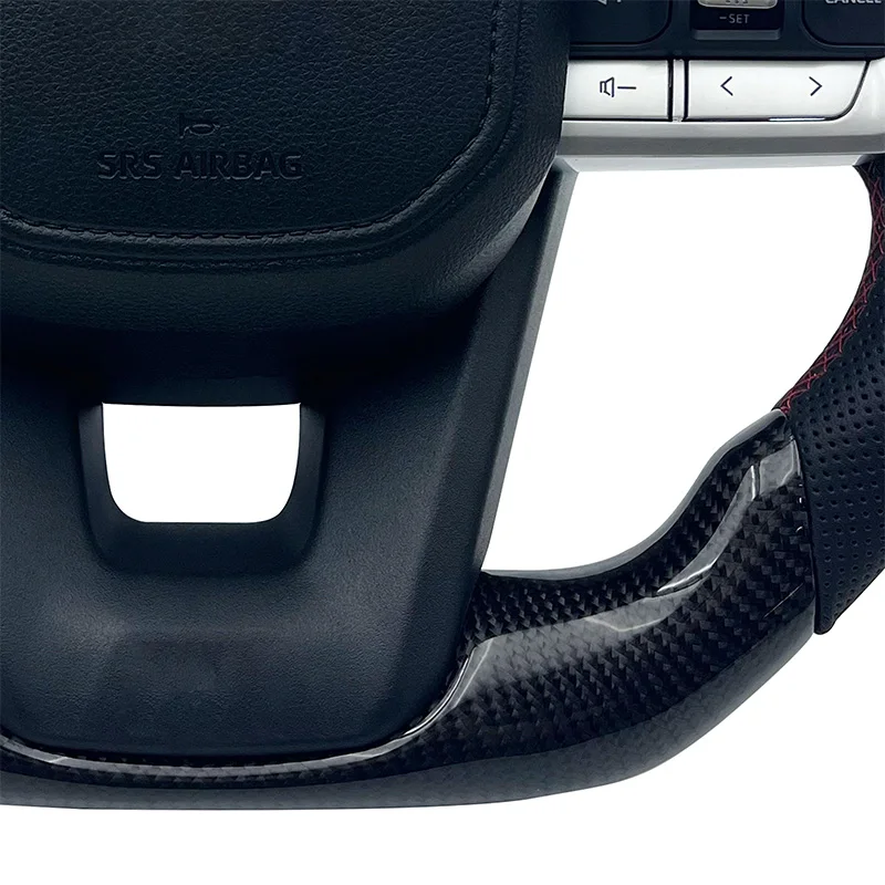 Black carbon fiber red marked leather handle semi perforated modified steering wheel for Toyota ZC-FT-YD-T1