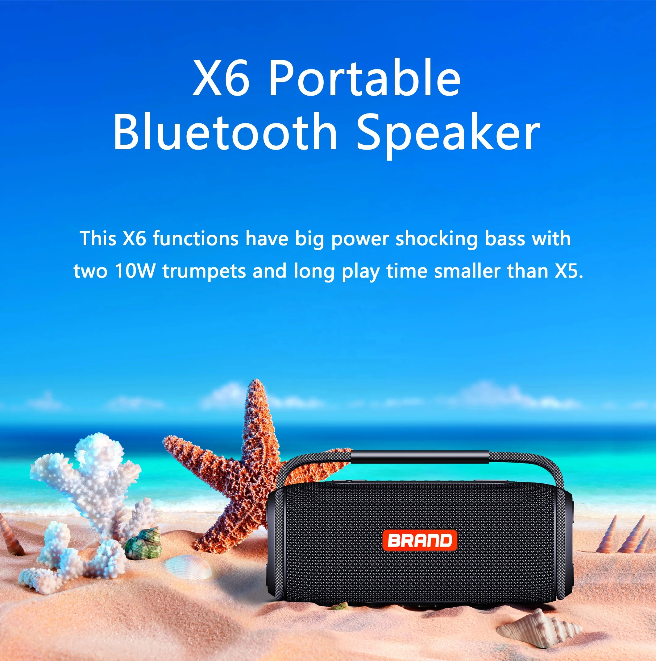 20w Portable Music Parlante Bluetooth Stereo Loud Speaker Outdoor Wireless With LED Light