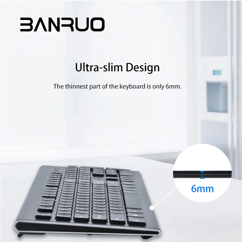 Hot Sales Universal Slim Chocolate Water Drop Keys Embedded With 12 Composite Multimedia Keyboard Ergonomic Keyboard Mouse Set