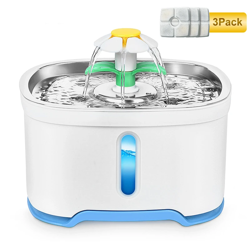 Автоматическая поилка для кошек и собак, со светодиодной подсветкой, 2,5 л