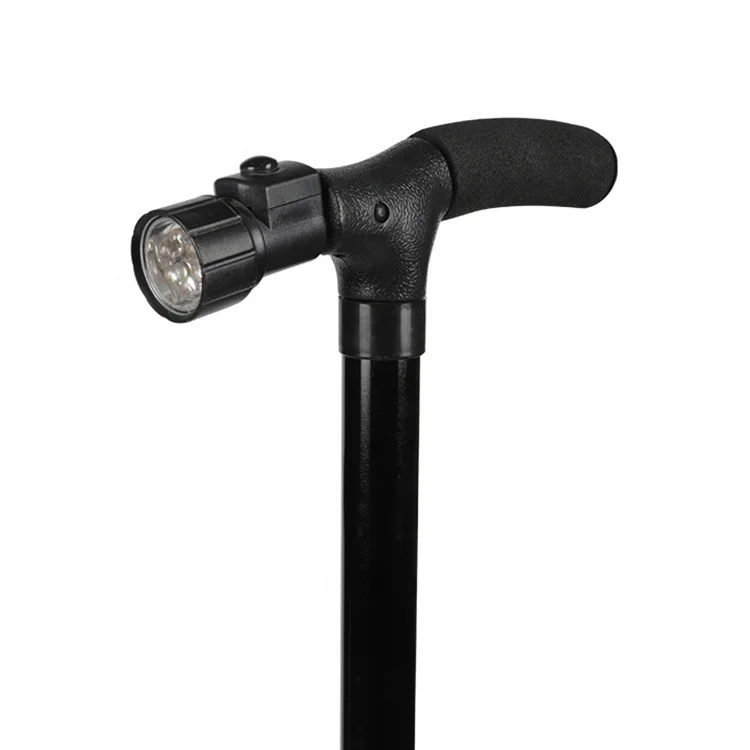 Aluminum adjustable walking portable elderly disabled medical arm walking cane  with led light