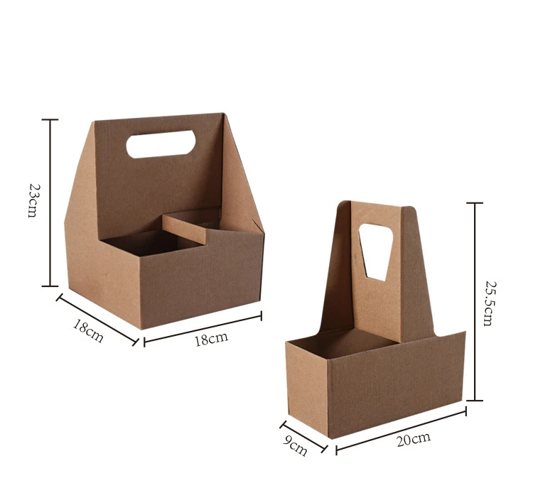 Hot Sales Foldable Paper Cup Holder Tea Coffee Cup Holder Tray High Quality Cardboard Coffee Tray