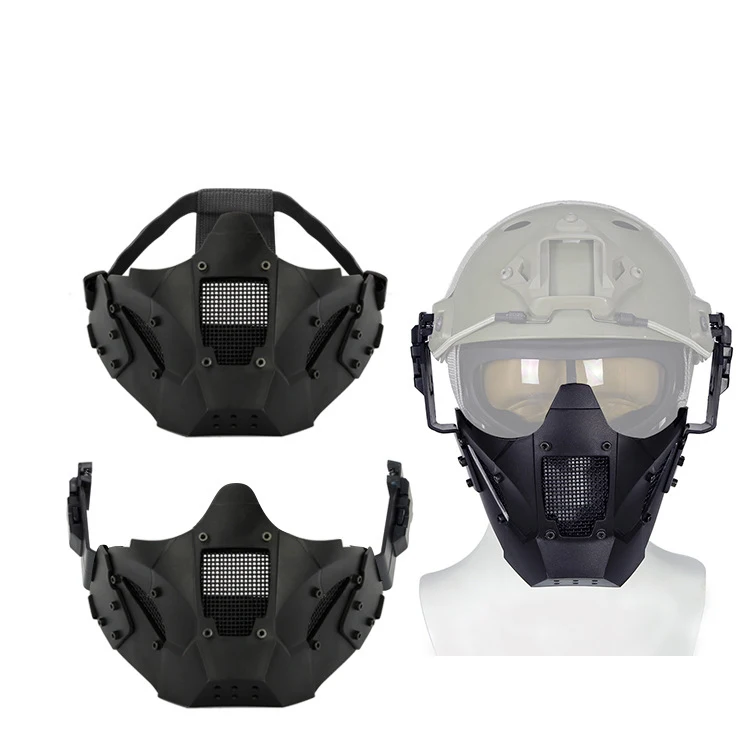 skeleton half full motorcycle tactical gear protective face paintball helmet mask