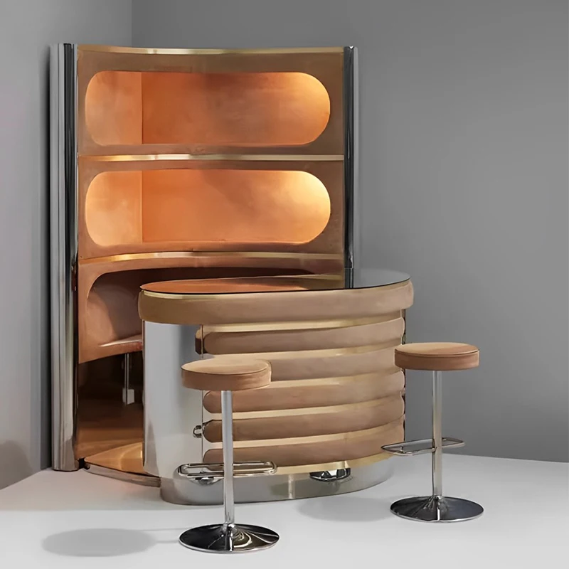 Designer Italian Light Luxury Triangular Wall Wine Cabinet Villa Family Luxury Art Wine Storage Cabinet Counter Cabinet