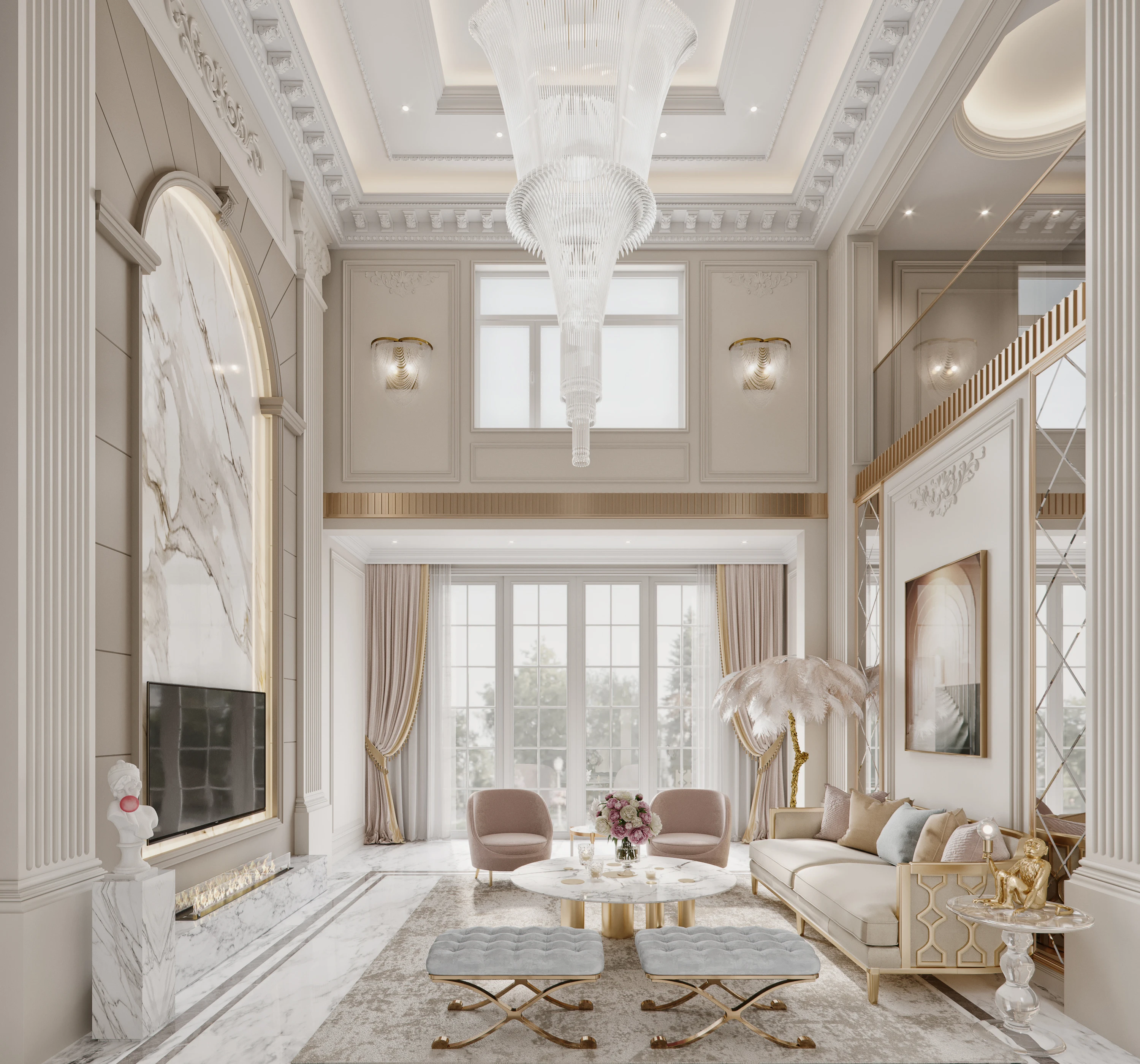 Polyurethane molding cornice custom pop style elegant decorative strip fireproof PU cornice