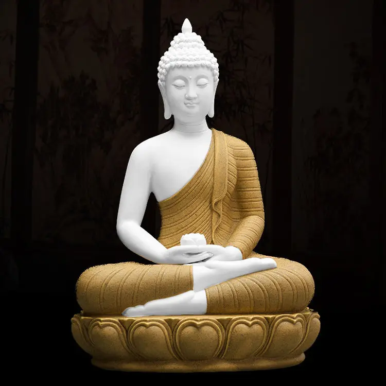 Elegant Thailand Buddhas Fengshui Home Decoration Patung Buddha Buddhist Ornament Ceramic Shakyamuni Buddha