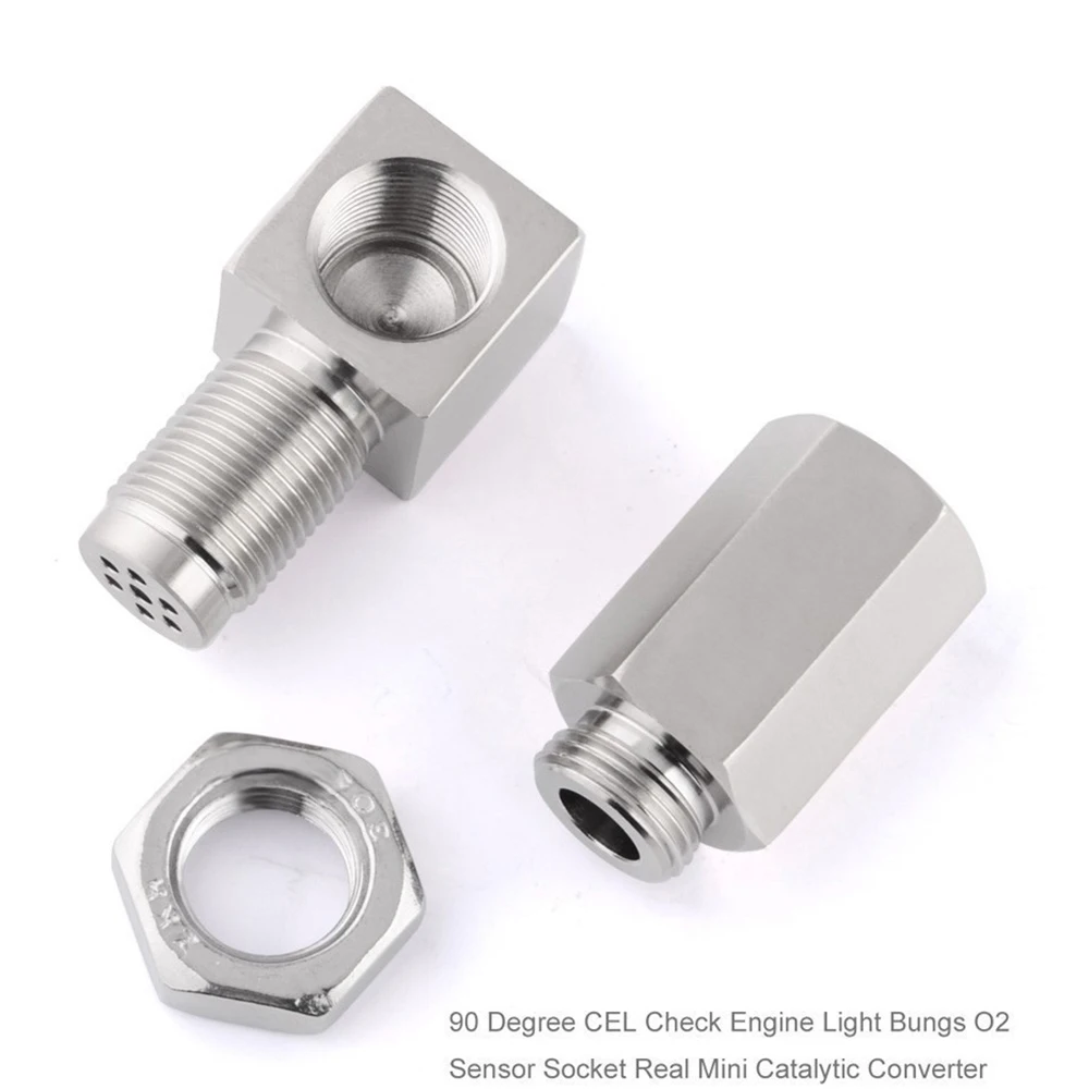 Universal Oxygen Sensor Extender 90 Degree 02 Bung Extension Catalytic Converter O2 Oxygen Sensor Spacer