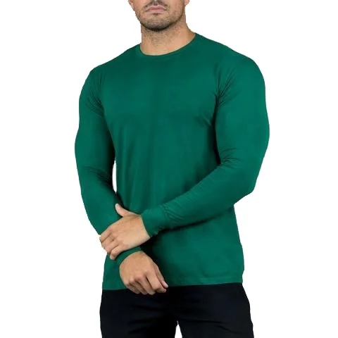 cheap custom plain blank printing casual performance t shirt 100% cotton homme sport wear fitness mens long sleeve t shirts