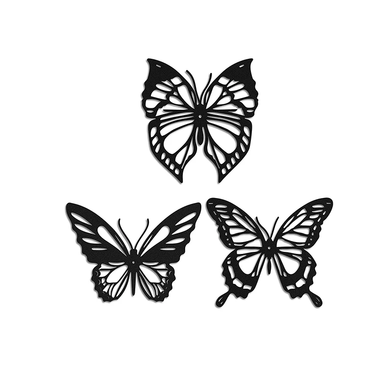 New Design S/3 Metal Wall Art Decor Hanging Butterfly Wall Art Wall Decorations For Home