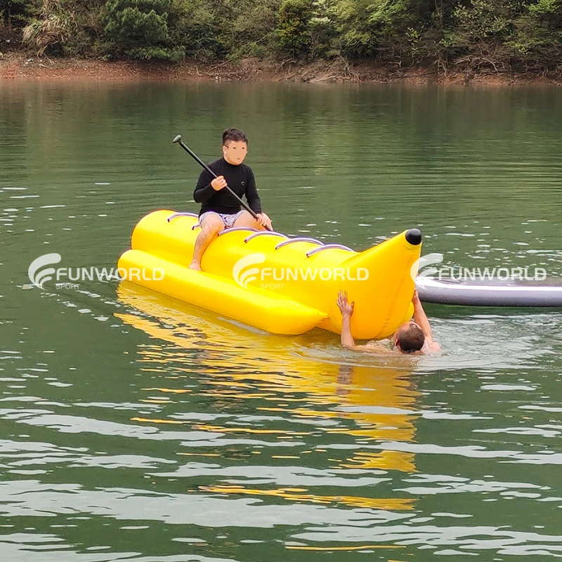 Banana Boat Inflatable Towable Tube Ski Water Play Equipment 3 Seats Inflatable Sea Flying Fish Boat with Electric Pump