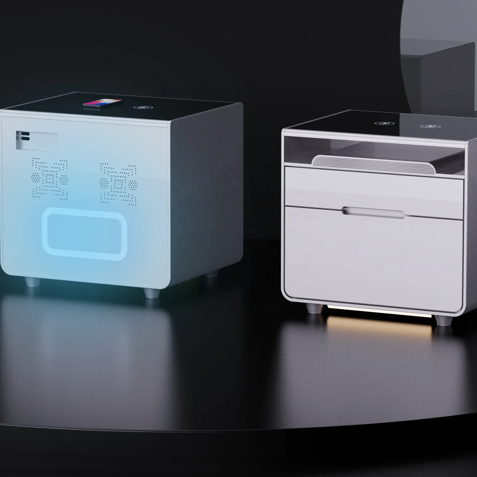 
2021 new design sofa side table living room tables wooden bedside tables with wireless charging tea desks 